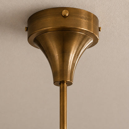 Modern Nautical Chandelier Hanging Light Adjustable Height Antique Brass Metal LED
