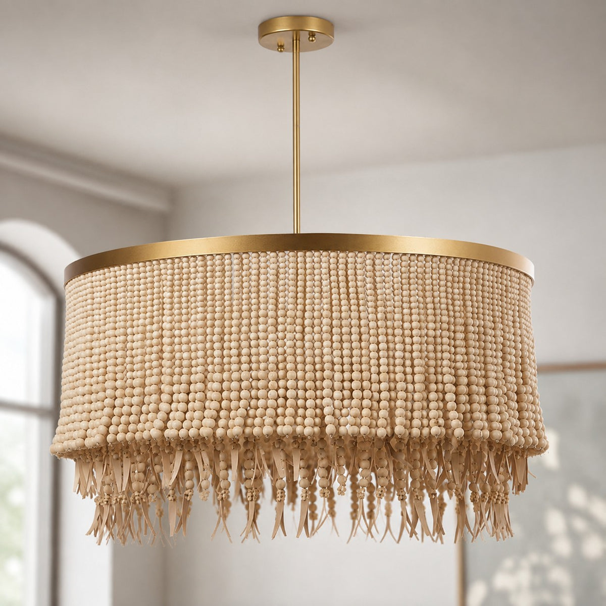 Modern Chandelier Light Adjustable Dimmable Metal Glass Pendant Fixture for Dining Room