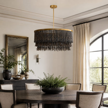 Modern Chandelier Light Adjustable Dimmable Metal Glass Pendant Fixture for Dining Room