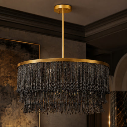 Modern Chandelier Light Adjustable Dimmable Metal Glass Pendant Fixture for Dining Room