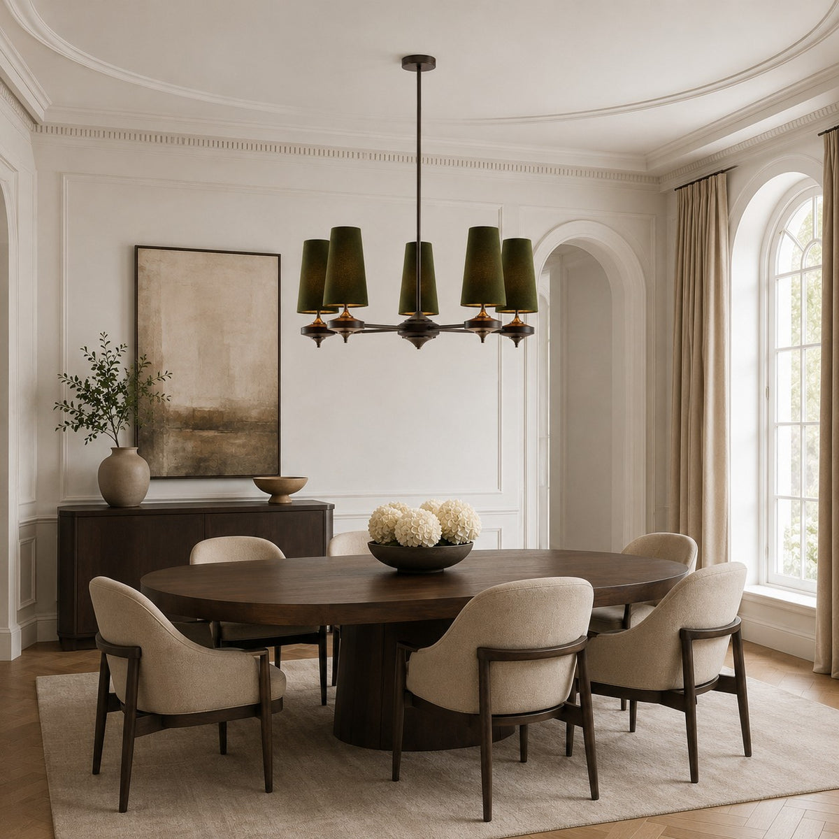 Modern Chandelier Hanging Light Fixture Antique Bronze Metal LED for Elegant Illumination