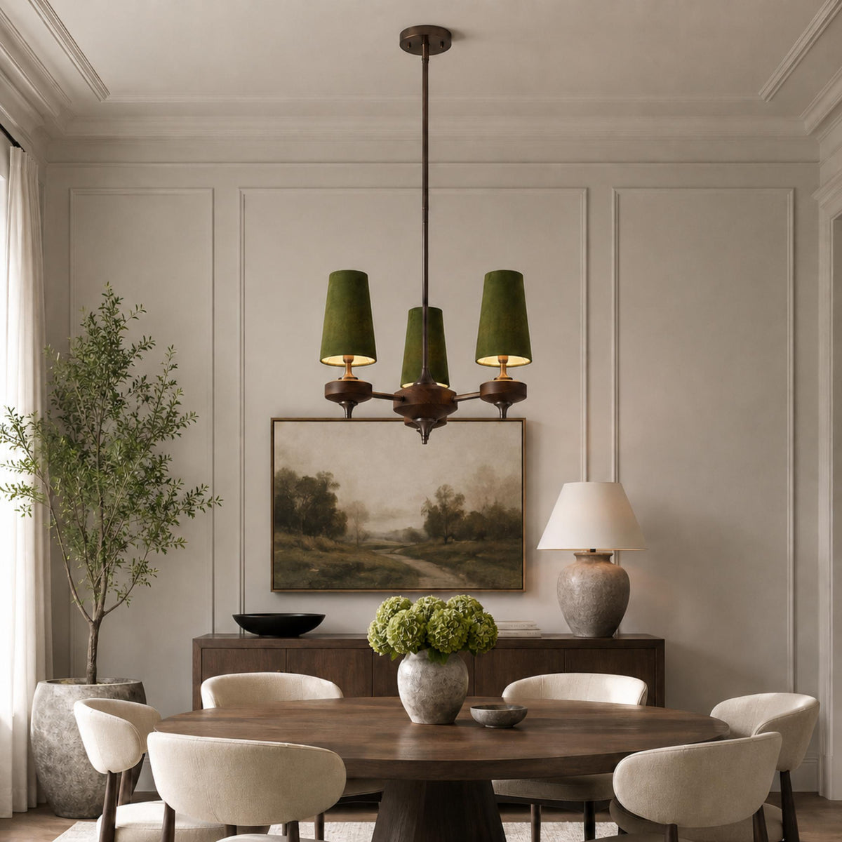 Modern Chandelier Hanging Light Fixture Antique Bronze Metal LED for Elegant Illumination
