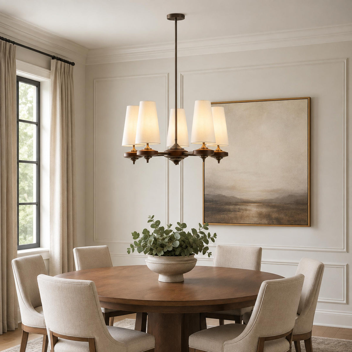 Modern Chandelier Hanging Light Fixture Antique Bronze Metal LED for Elegant Illumination