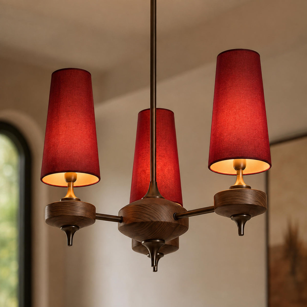 Modern Chandelier Hanging Light Fixture Antique Bronze Metal LED for Elegant Illumination