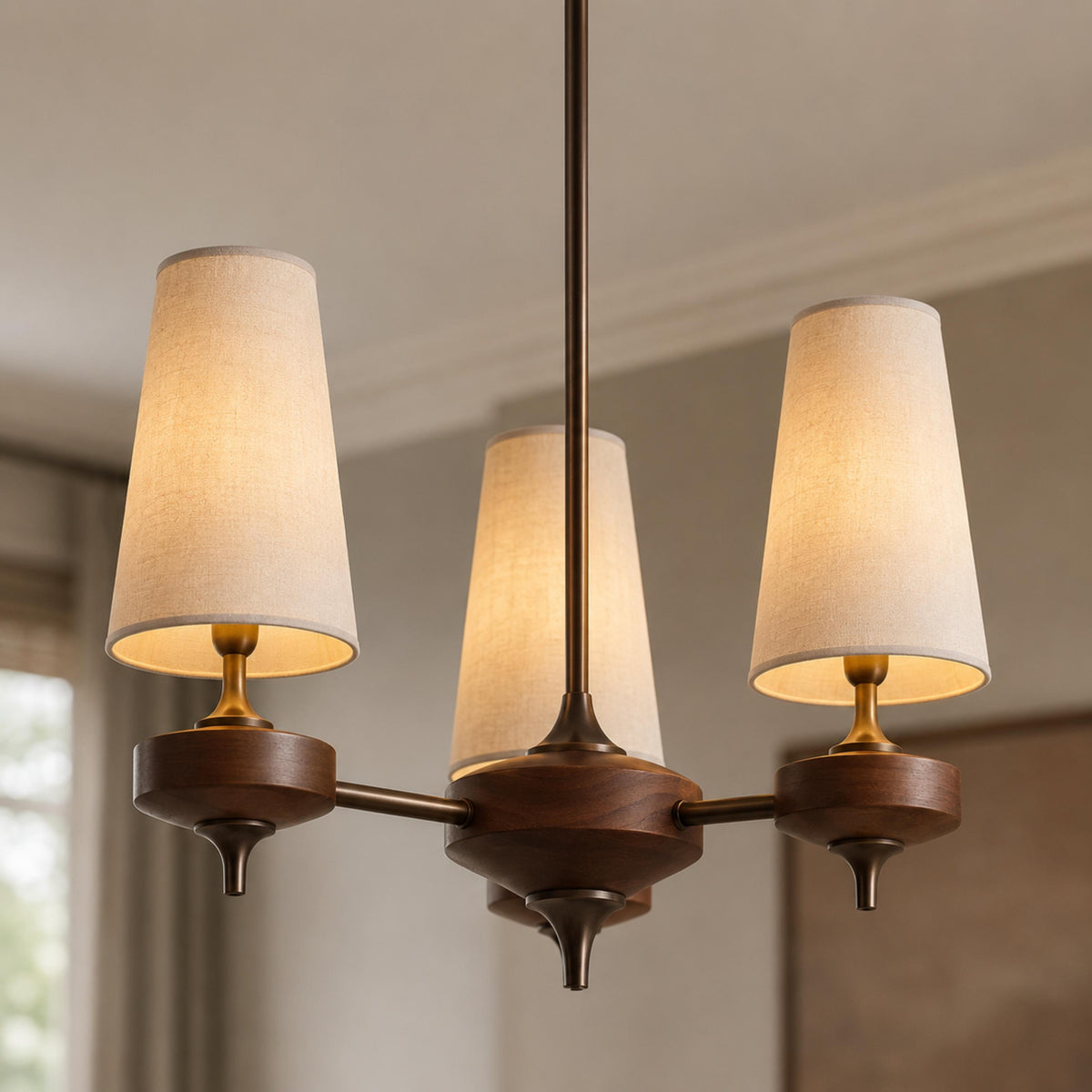 Modern Chandelier Hanging Light Fixture Antique Bronze Metal LED for Elegant Illumination