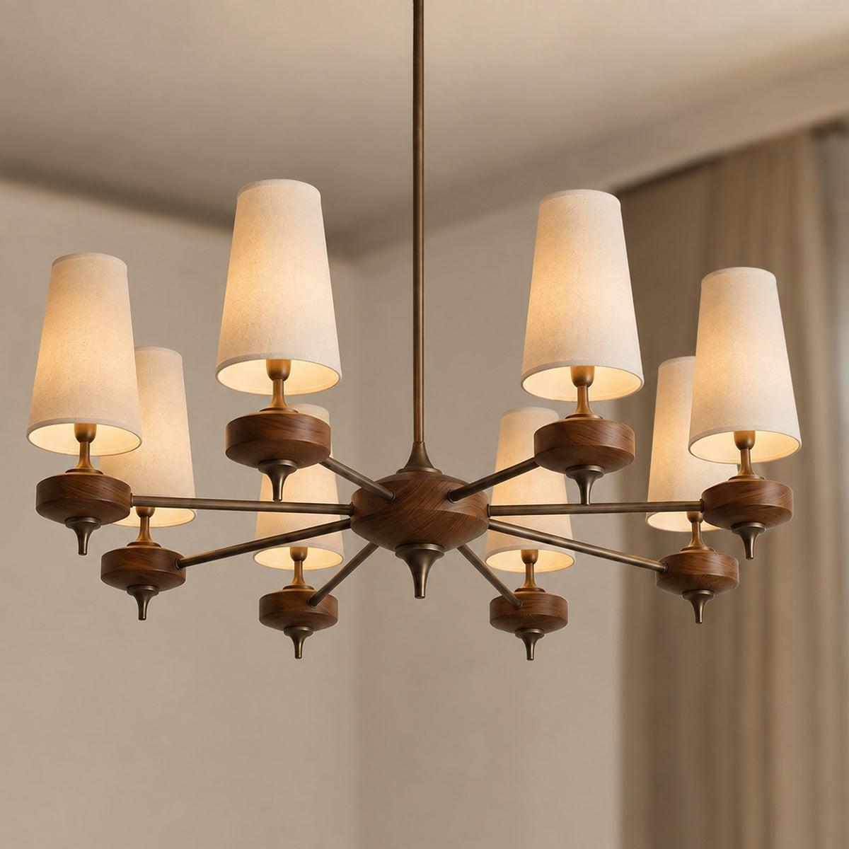 Modern Chandelier Hanging Light Fixture Antique Bronze Metal LED for Elegant Illumination