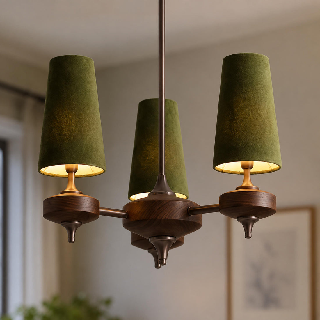 Modern Chandelier Hanging Light Fixture Antique Bronze Metal LED for Elegant Illumination