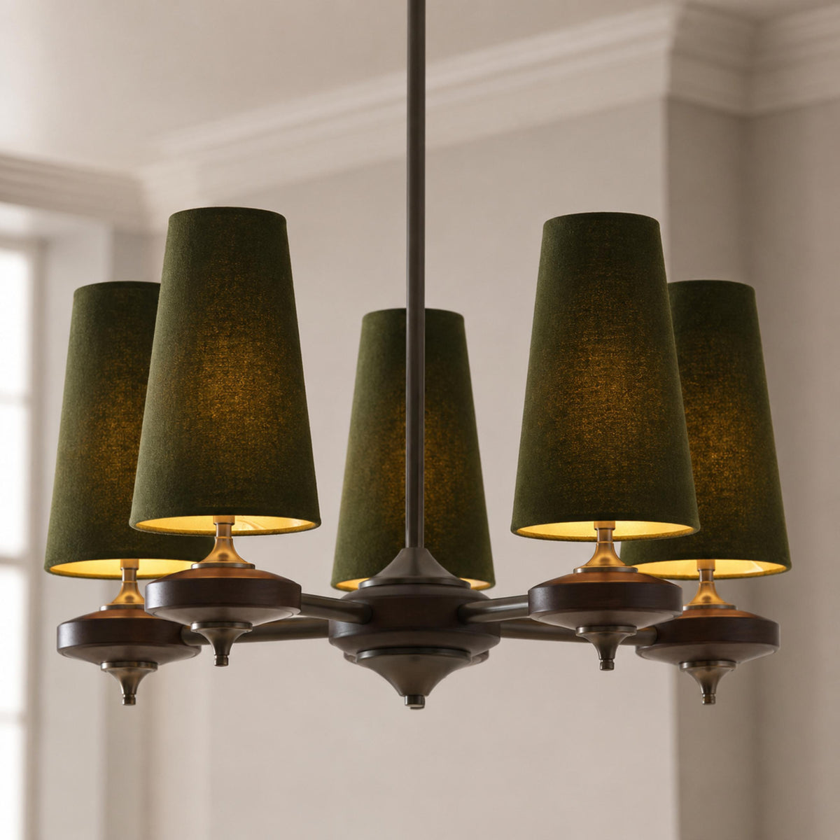 Modern Chandelier Hanging Light Fixture Antique Bronze Metal LED for Elegant Illumination