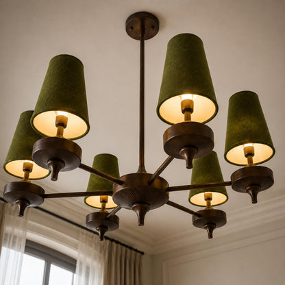 Modern Chandelier Hanging Light Fixture Antique Bronze Metal LED for Elegant Illumination
