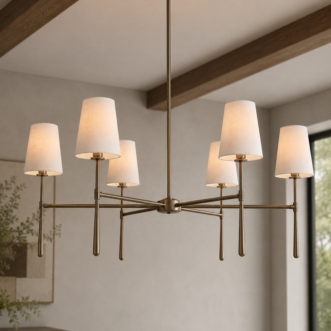 Modern Chandelier Light Flush Mount Metal Glass Adjustable LED 5 Light Fixture
