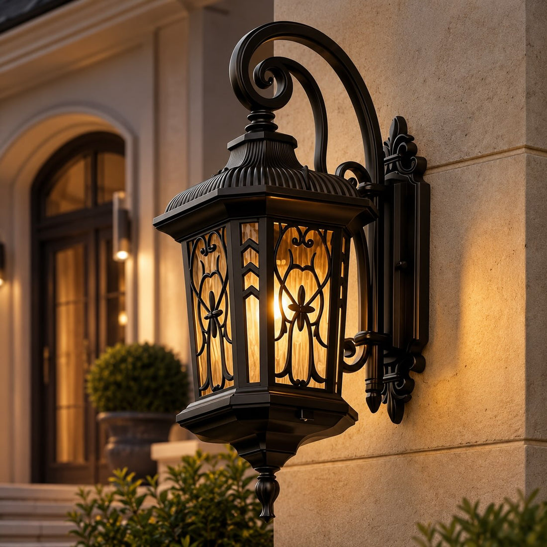 Vintage Outdoor Wall Light Waterproof Die-Cast Aluminum Glass LED Fixture for Exterior Spaces