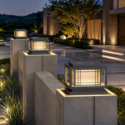 Solar Powered Modern Minimalist Outdoor Wall Light Waterproof LED Garden Fixture