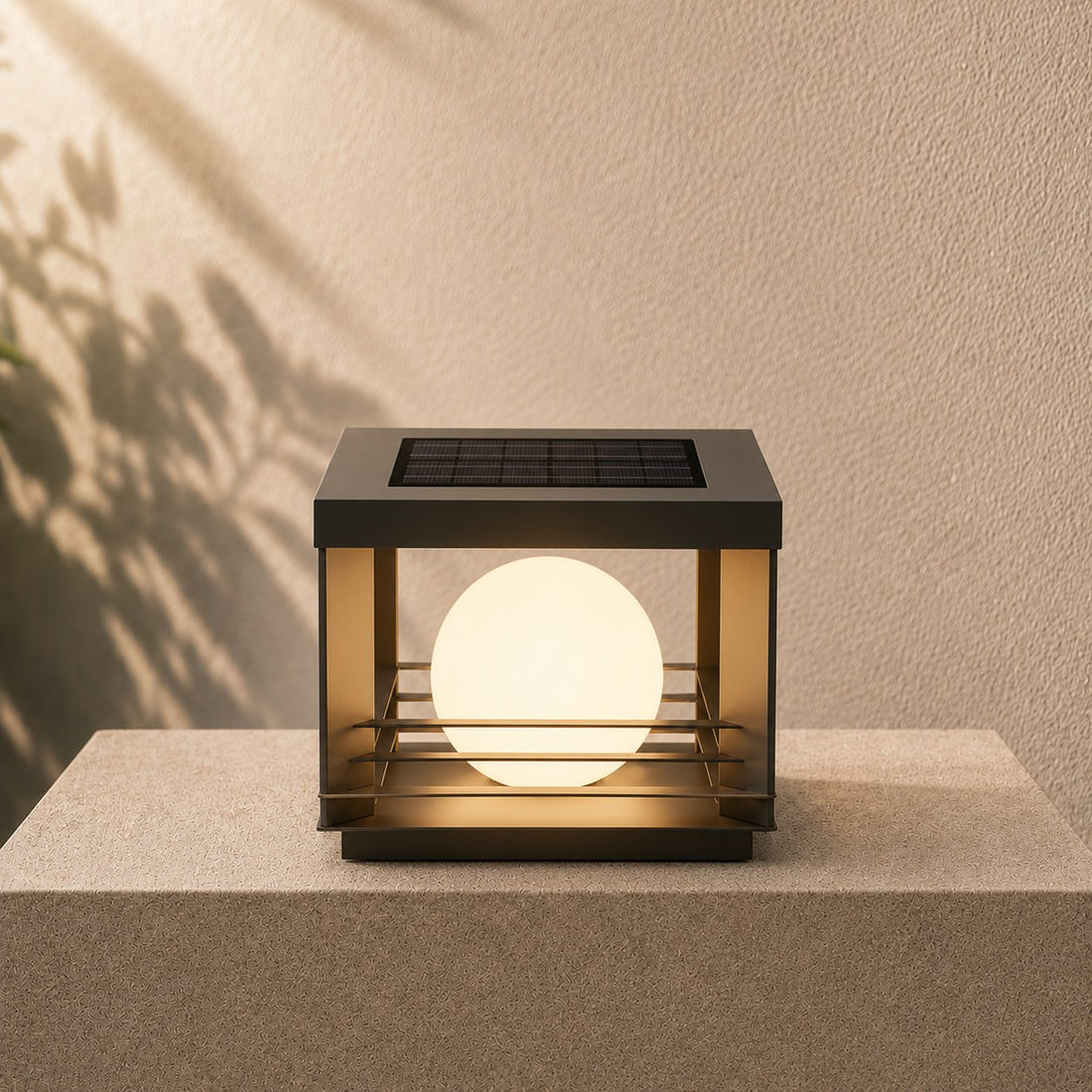 Solar Outdoor Pillar Light Waterproof 25CM Adjustable Brightness E27 LED for Garden Pathway