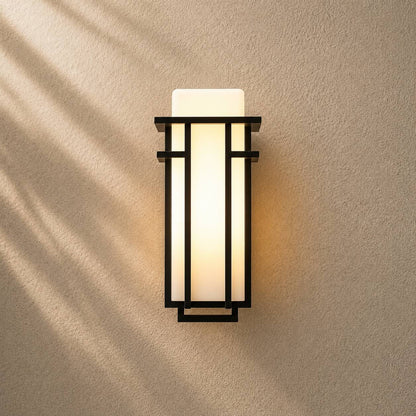 Industrial Outdoor Wall Light Wall Mounted Iron Frosted Glass LED Compatible Weatherproof Fixture