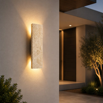 Modern Outdoor Wall Light Wall Mounted Natural Stone Dimmable LED IP65 Rated Exterior Fixture