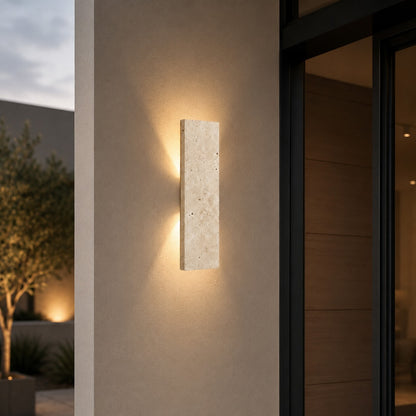 Modern Outdoor Wall Light Wall Mounted Natural Stone Dimmable LED IP65 Rated Exterior Fixture