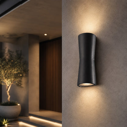 Modern Outdoor Wall Light Fixture Waterproof Hardwired Metal Acrylic LED Torch Design
