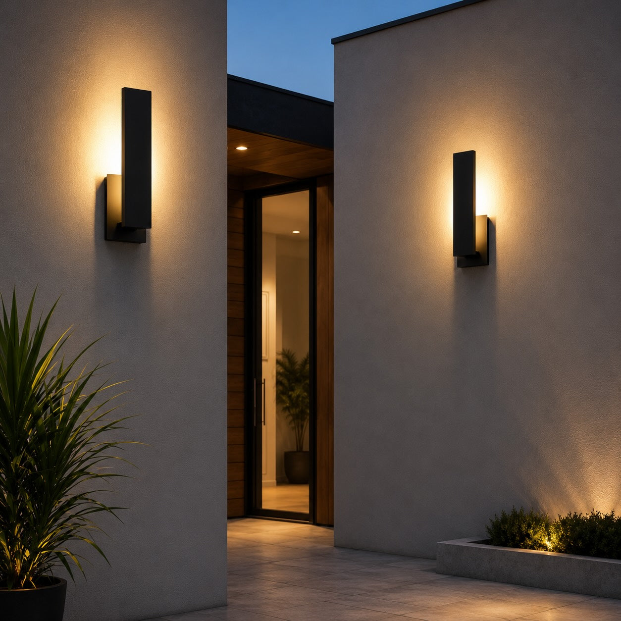 Modern Outdoor Wall Light Weatherproof Aluminum LED Fixture Wall Mounted for Stylish Illumination