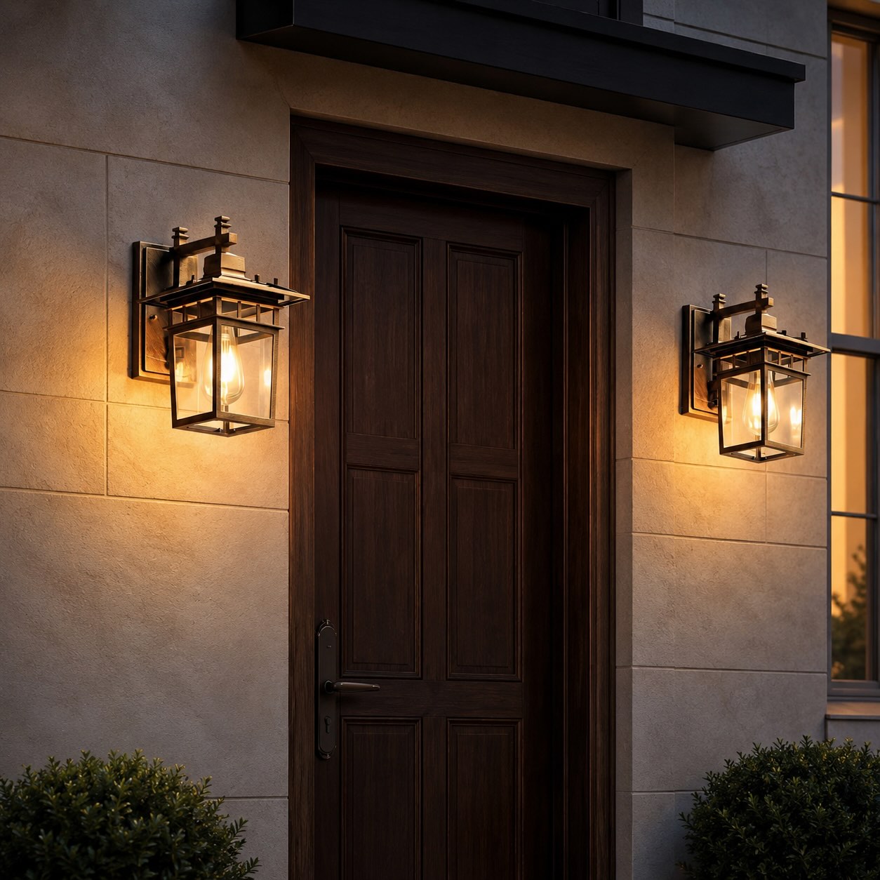 Modern Outdoor Wall Sconce Waterproof Aluminum Glass E27 Bulb for Patio Porch