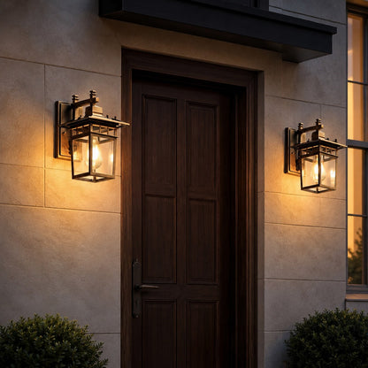Modern Outdoor Wall Sconce Waterproof Aluminum Glass E27 Bulb for Patio Porch