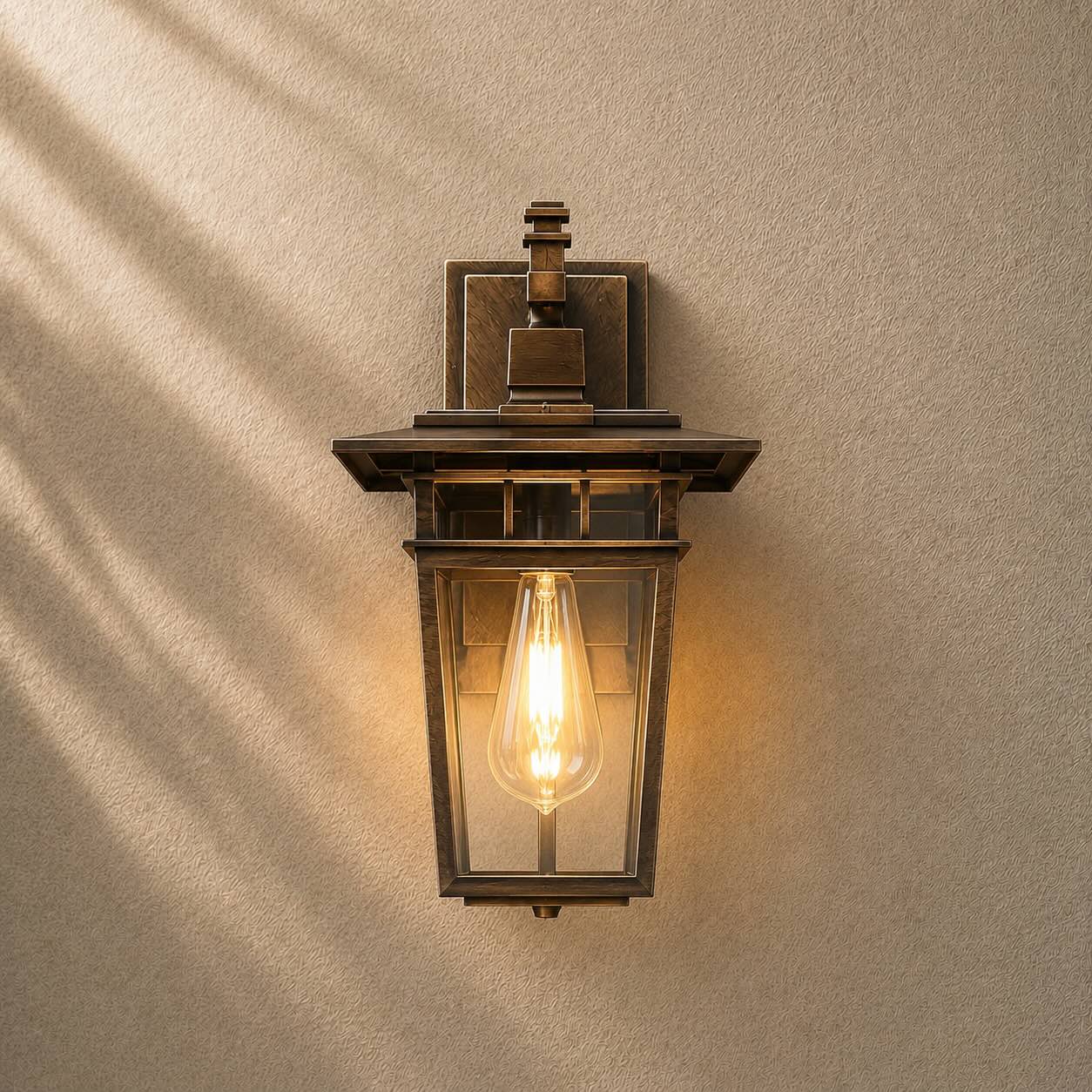 Modern Outdoor Wall Sconce Waterproof Aluminum Glass E27 Bulb for Patio Porch