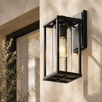 Retro Outdoor Wall Light Aluminum Waterproof Wall Mounted Glass LED Compatible Sconce 60W
