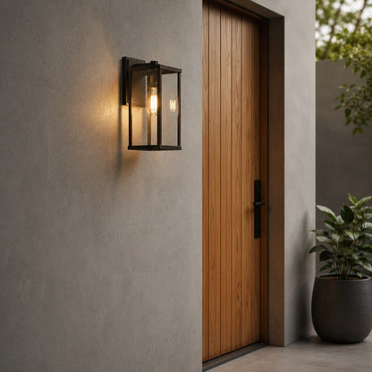 Retro Outdoor Wall Light Aluminum Waterproof Wall Mounted Glass LED Compatible Sconce 60W