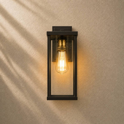 Retro Outdoor Wall Light Aluminum Waterproof Wall Mounted Glass LED Compatible Sconce 60W
