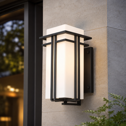 Industrial Outdoor Wall Light Weatherproof Wall Mounted Iron and Glass with E26/E27 Bulb Compatibility