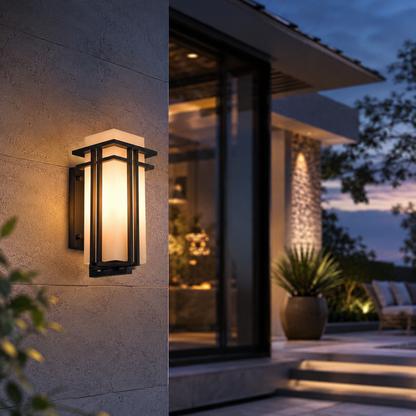Industrial Outdoor Wall Light Weatherproof Wall Mounted Iron and Glass with E26/E27 Bulb Compatibility