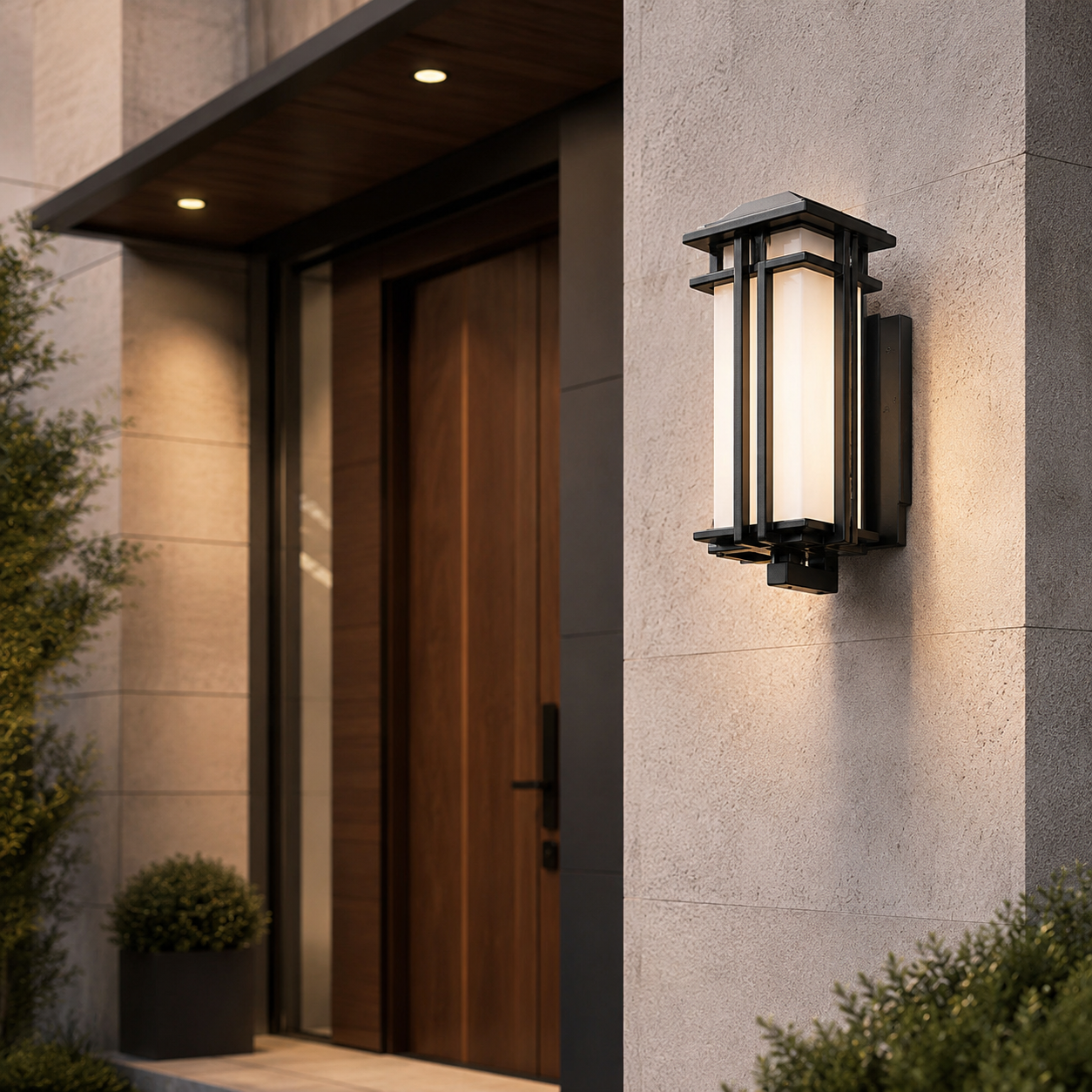 Industrial Outdoor Wall Light Weatherproof Wall Mounted Iron and Glass with E26/E27 Bulb Compatibility