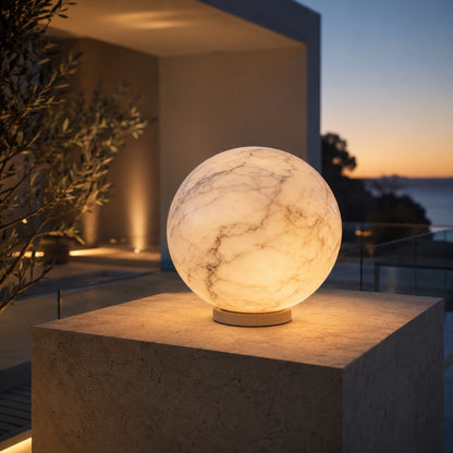 Minimalist Outdoor Pillar Light Wall Mounted Faux Marble Adjustable Tri-Color LED Waterproof