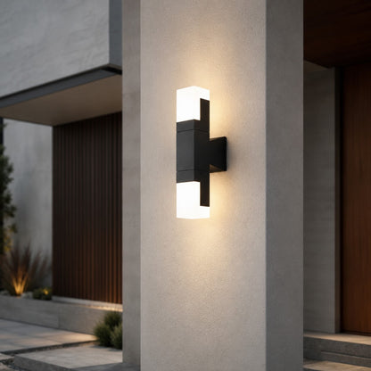 Modern Outdoor Wall Light Motion Sensor Waterproof Adjustable Black 7W 14W for Exterior Use