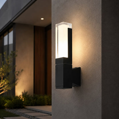 Modern Outdoor Wall Light Motion Sensor Waterproof Adjustable Black 7W 14W for Exterior Use