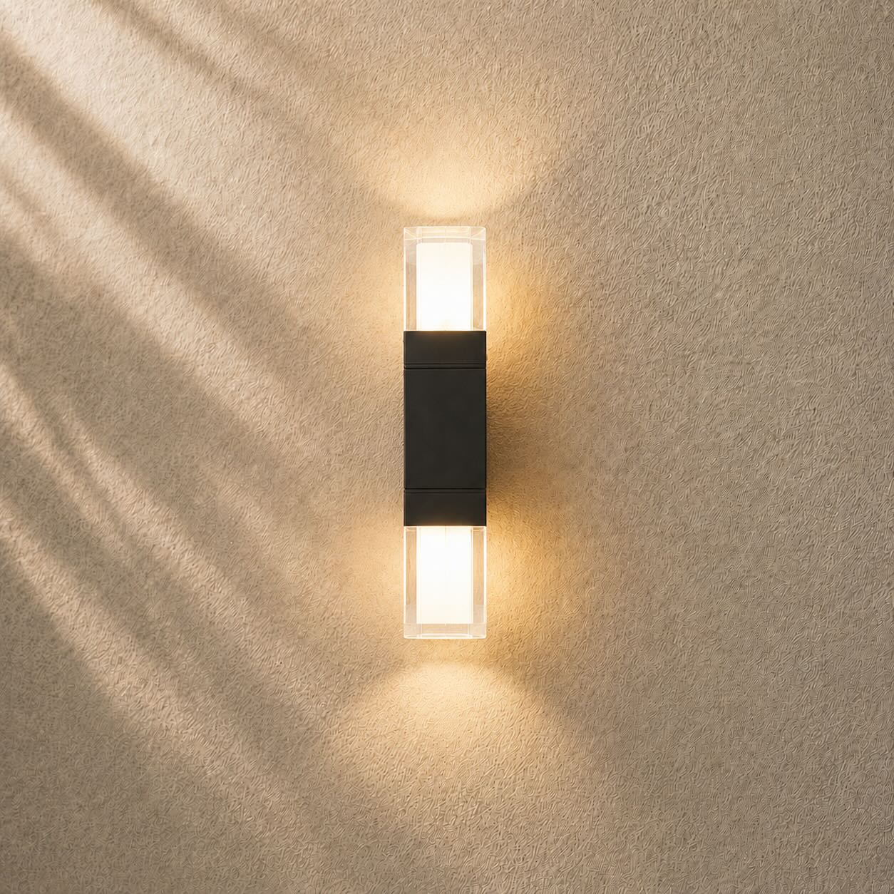 Modern Outdoor Wall Light Motion Sensor Waterproof Adjustable Black 7W 14W for Exterior Use