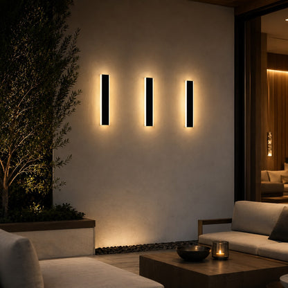 Modern Outdoor Wall Light Waterproof Aluminum Sconce Dimmable Adjustable Length Exterior Lighting
