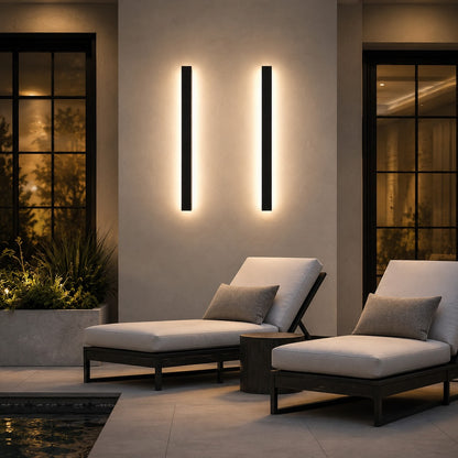 Modern Outdoor Wall Light Waterproof Aluminum Sconce Dimmable Adjustable Length Exterior Lighting