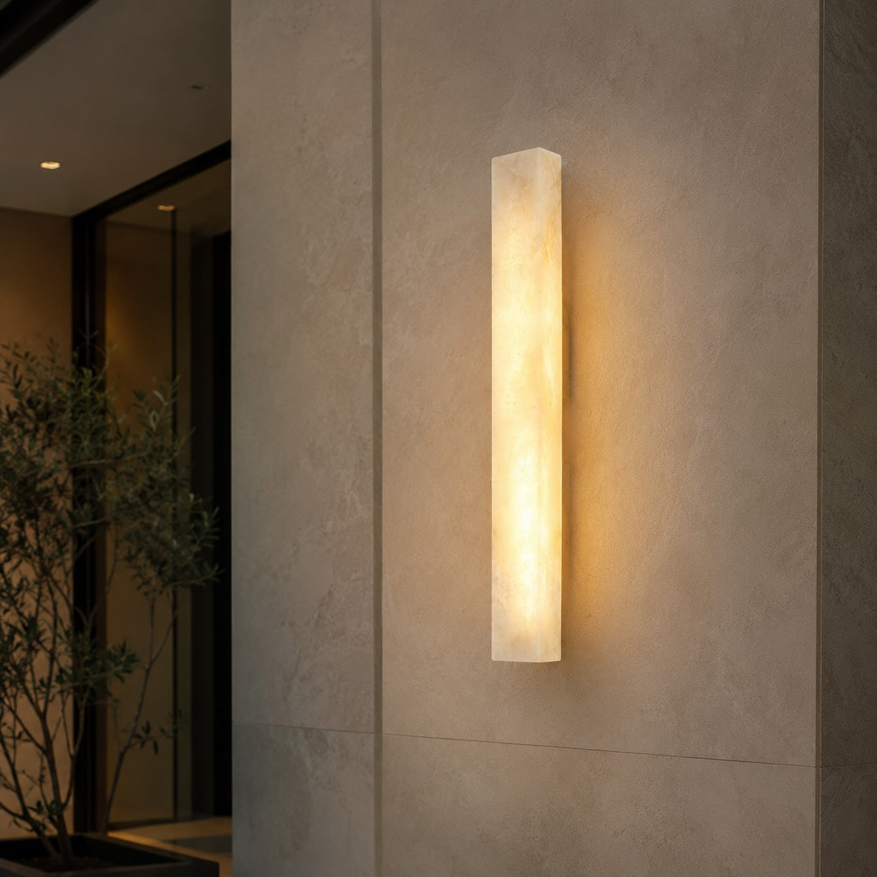 Modern Outdoor Wall Light Weather-Resistant Resin Wall Mounted LED IP65 for Patios and Entrances