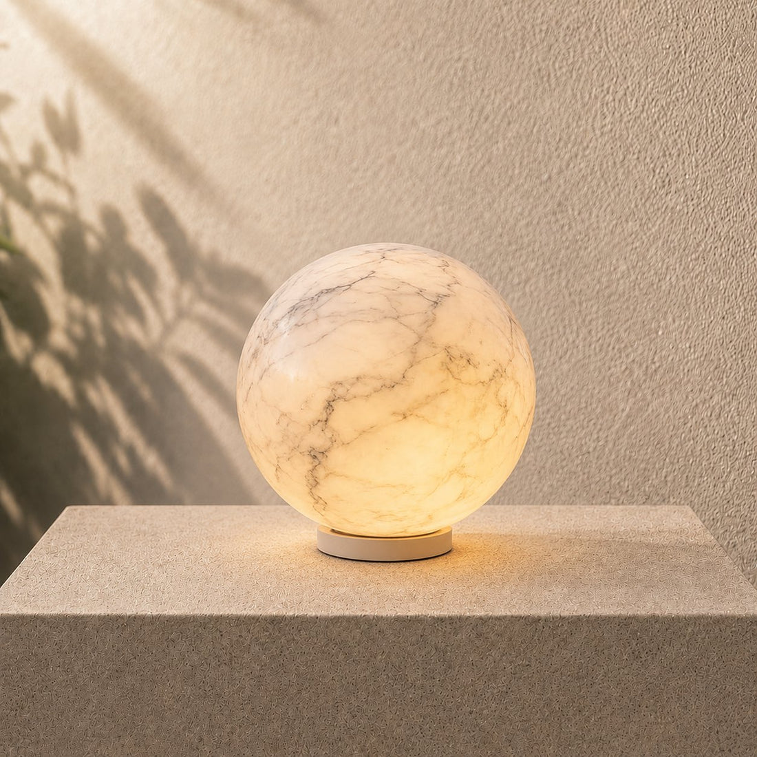 Minimalist Outdoor Pillar Light Wall Mounted Faux Marble Adjustable Tri-Color LED Waterproof