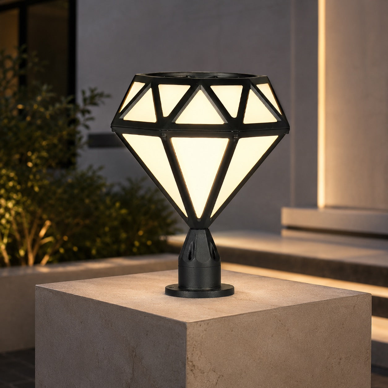 Modern Outdoor Pillar Light Aluminum Waterproof LED 3000K Warm White for Garden and Landscape Lighting