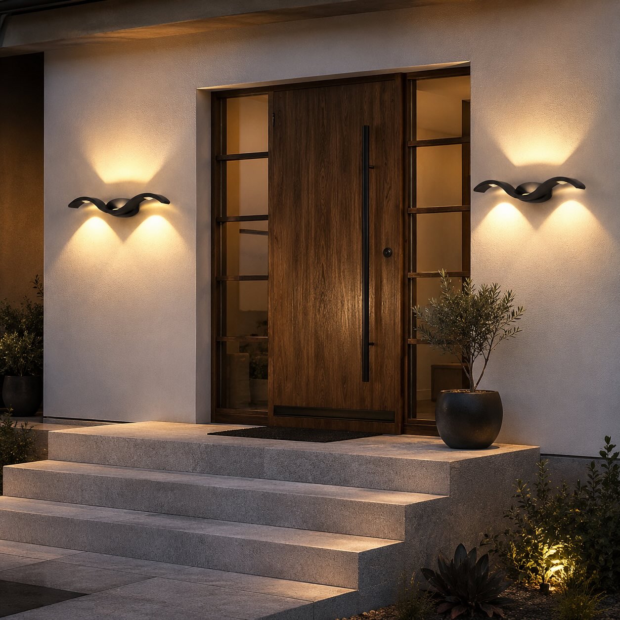 Modern Waterproof Outdoor Wall Light Fixture Alloy LED Adjustable for Enhanced Illumination