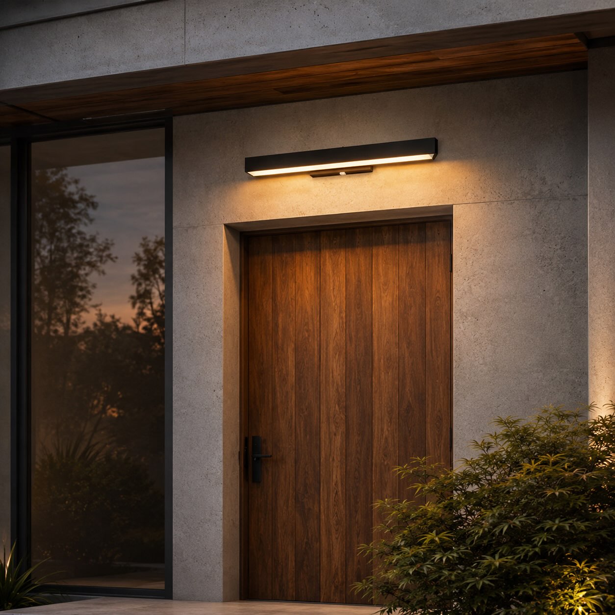 Modern LED Outdoor Wall Light Motion Sensor Rectangular Stainless Steel IP65 Waterproof