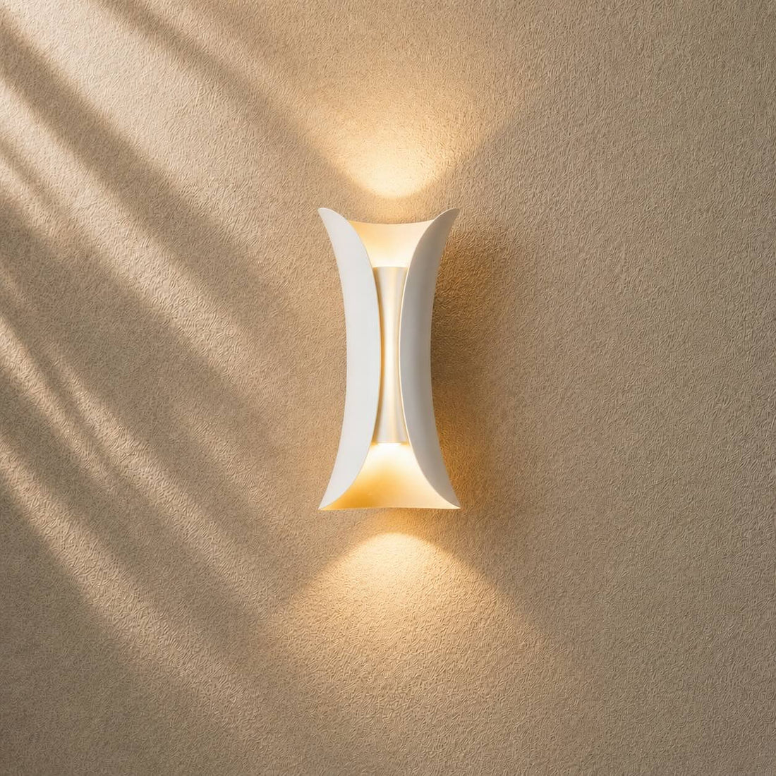 Modern Outdoor Wall Sconce Up Down Lighting Aluminum Glass Shade LED Motion Sensor IP65