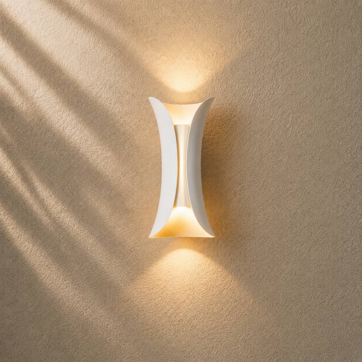 Modern Outdoor Wall Sconce Up Down Lighting Aluminum Glass Shade LED Motion Sensor IP65