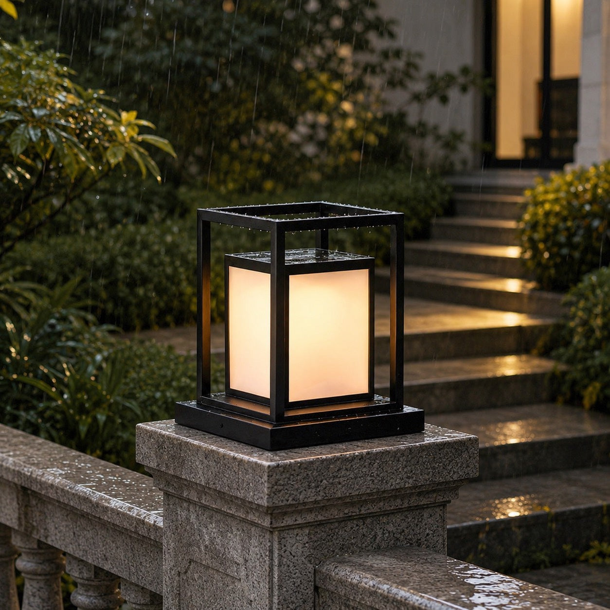 Solar Outdoor Wall Light Waterproof Stainless Steel Acrylic LED 3000K Warm White IP65