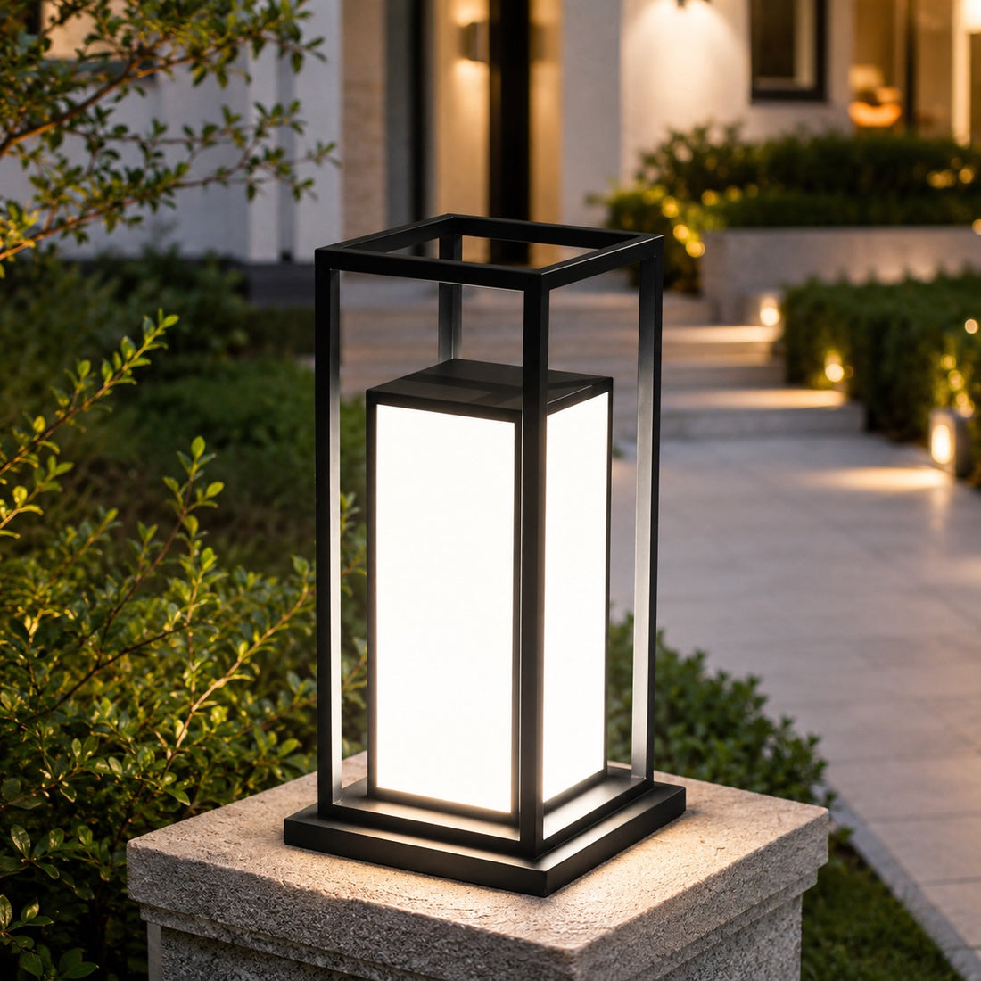Solar Outdoor Wall Light Waterproof Stainless Steel Acrylic LED 3000K Warm White IP65