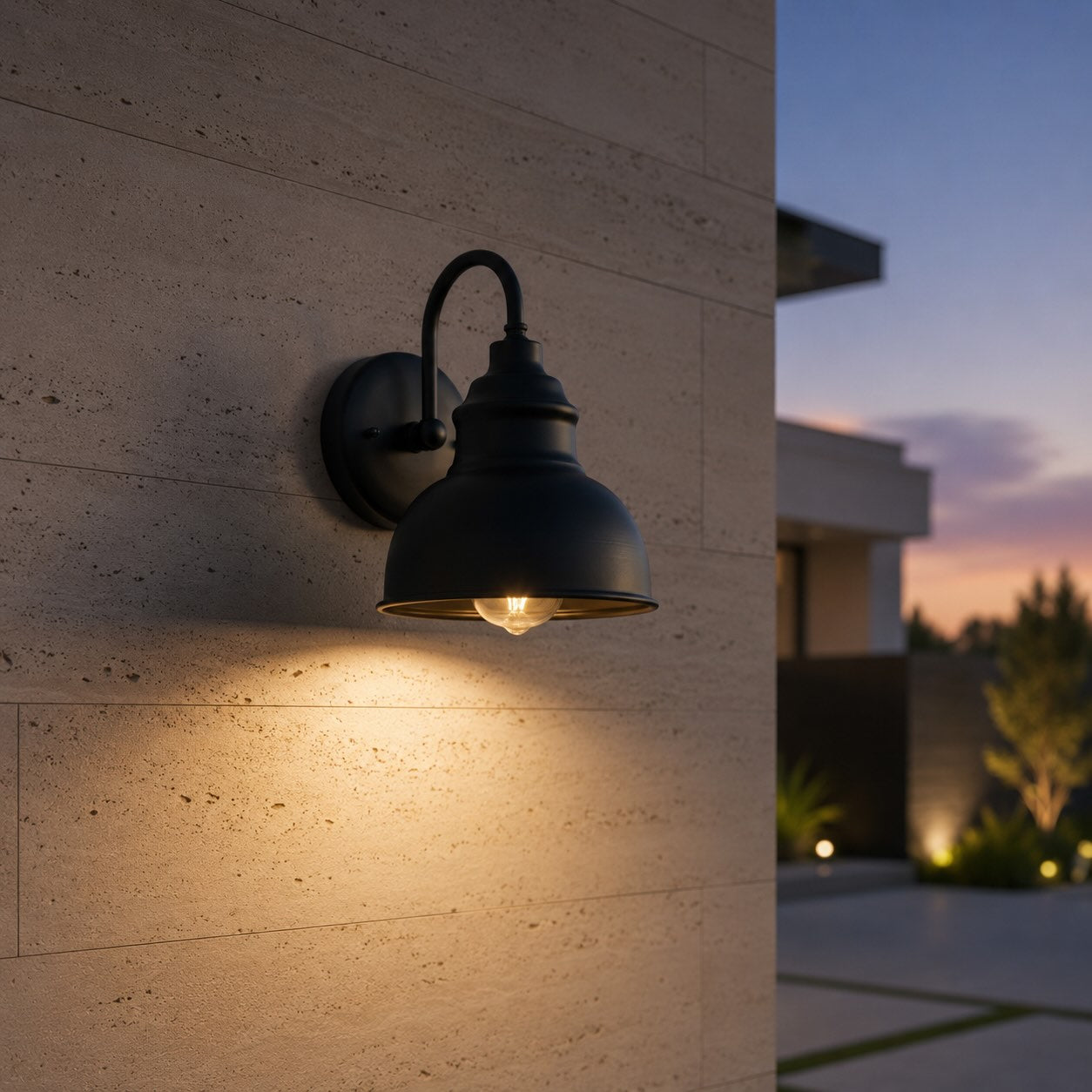 Modern Outdoor Wall Light Waterproof Iron Wall Mounted LED 3000K Warm Glow