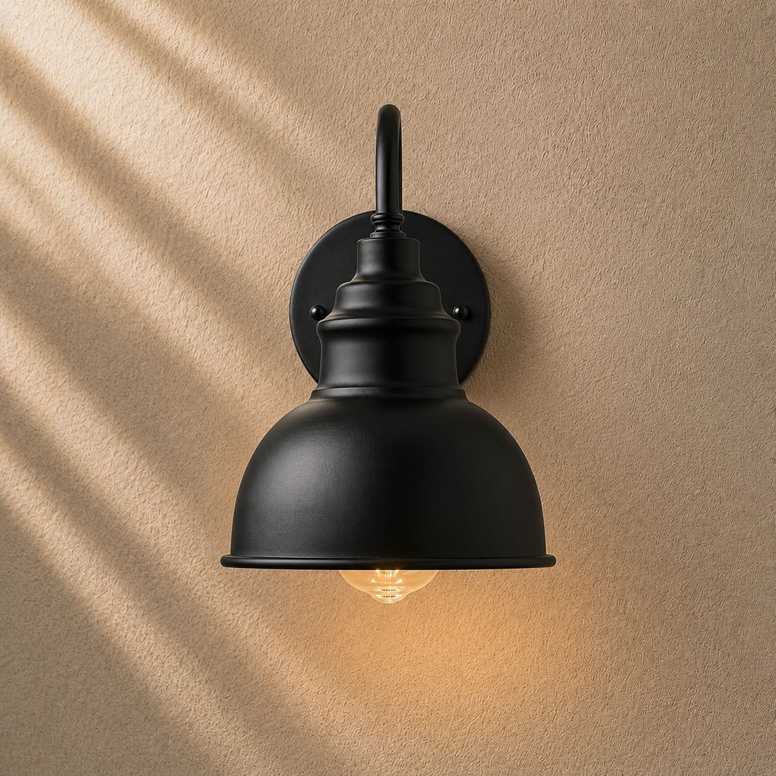 Modern Outdoor Wall Light Waterproof Iron Wall Mounted LED 3000K Warm Glow