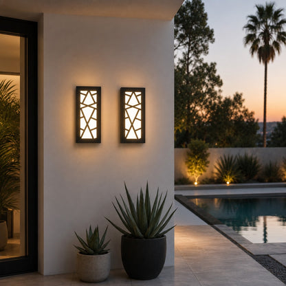 Modern Black Outdoor Wall Light Wall Mounted Waterproof Metal LED Fixture for Gardens Patios