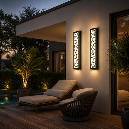 Modern Black Outdoor Wall Light Wall Mounted Waterproof Metal LED Fixture for Gardens Patios